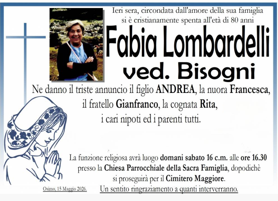 Fabia LOMBARDELLI, vedova BISOGNI