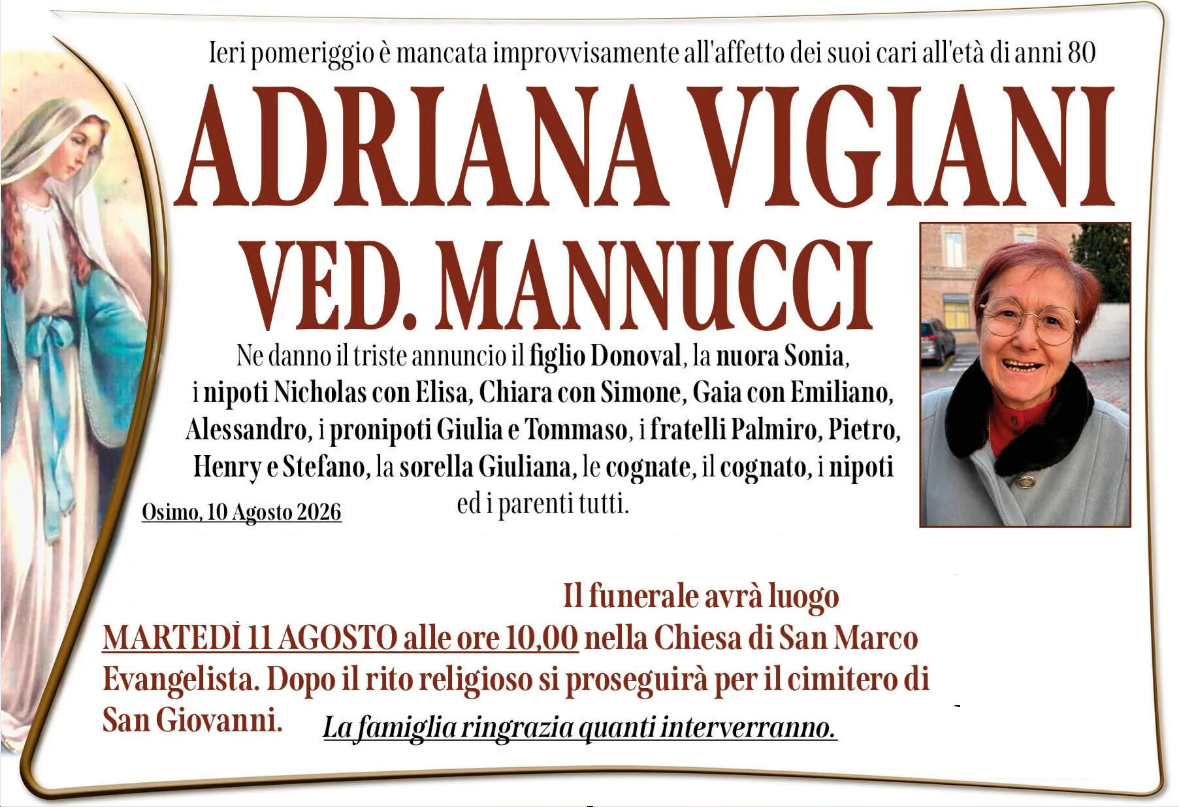 Adriana VIGIANI, vedova MANNUCCI