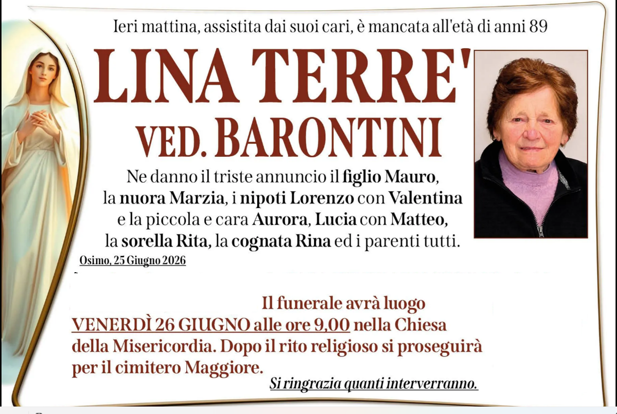 Lina TERRE', vedova BARONTINI