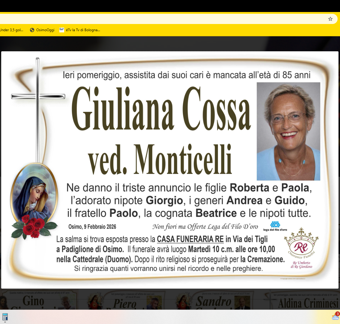 Giuliana COSSA, vedova MONTICELLI