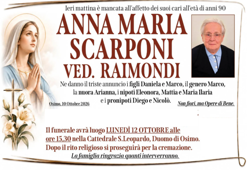 Anna Maria SCARPONI, vedova RAIMONDI