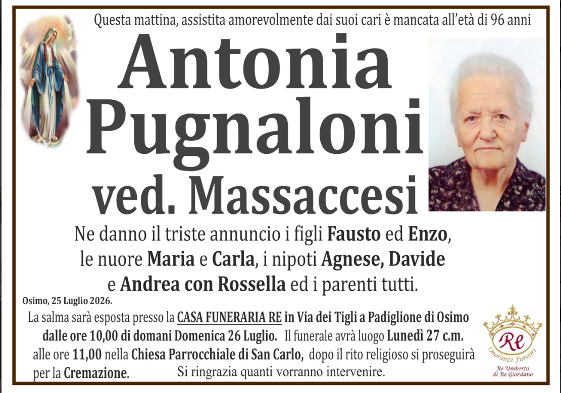 Antonia PUGNALONI, vedova MASSACCESI