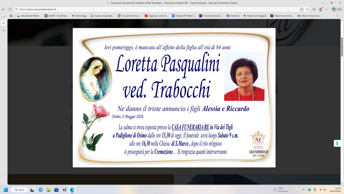 Loretta PASQUALINI, vedova TRABOCCHI