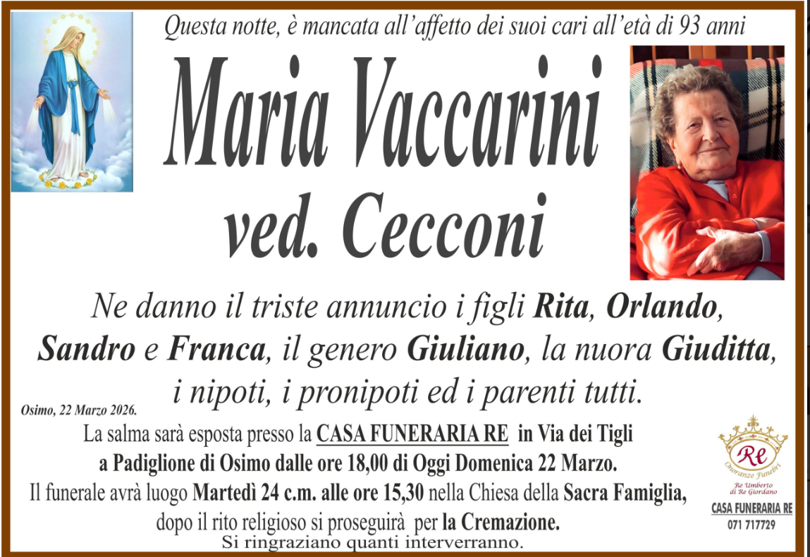 Maria VACCARINI, vedova CECCONI