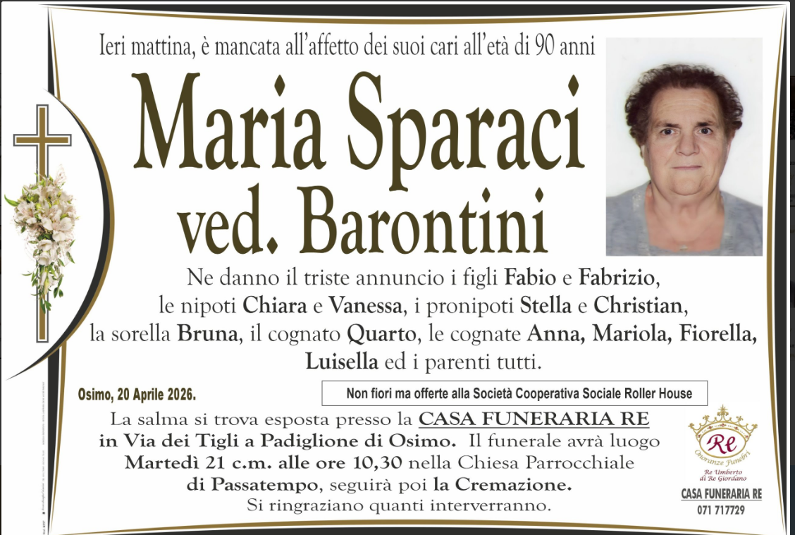 Maria SPARACI, vedova BARONTINI