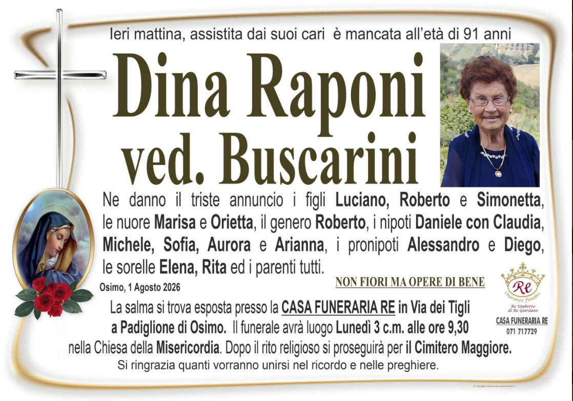 Dina RAPONI, vedova BUSCARINI